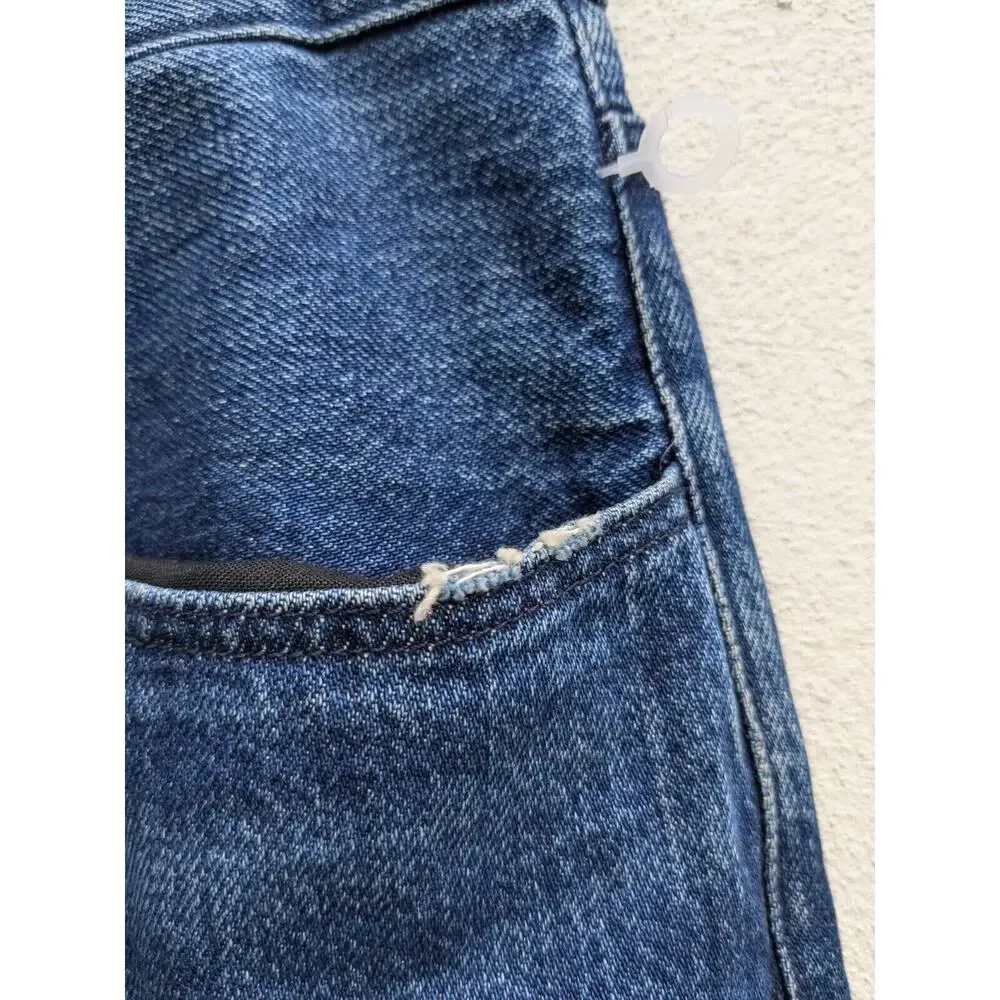 3x1 NYC Revolve Jeans Straight Fringe Frayed Hem Button Fly High Rise Denim S 31